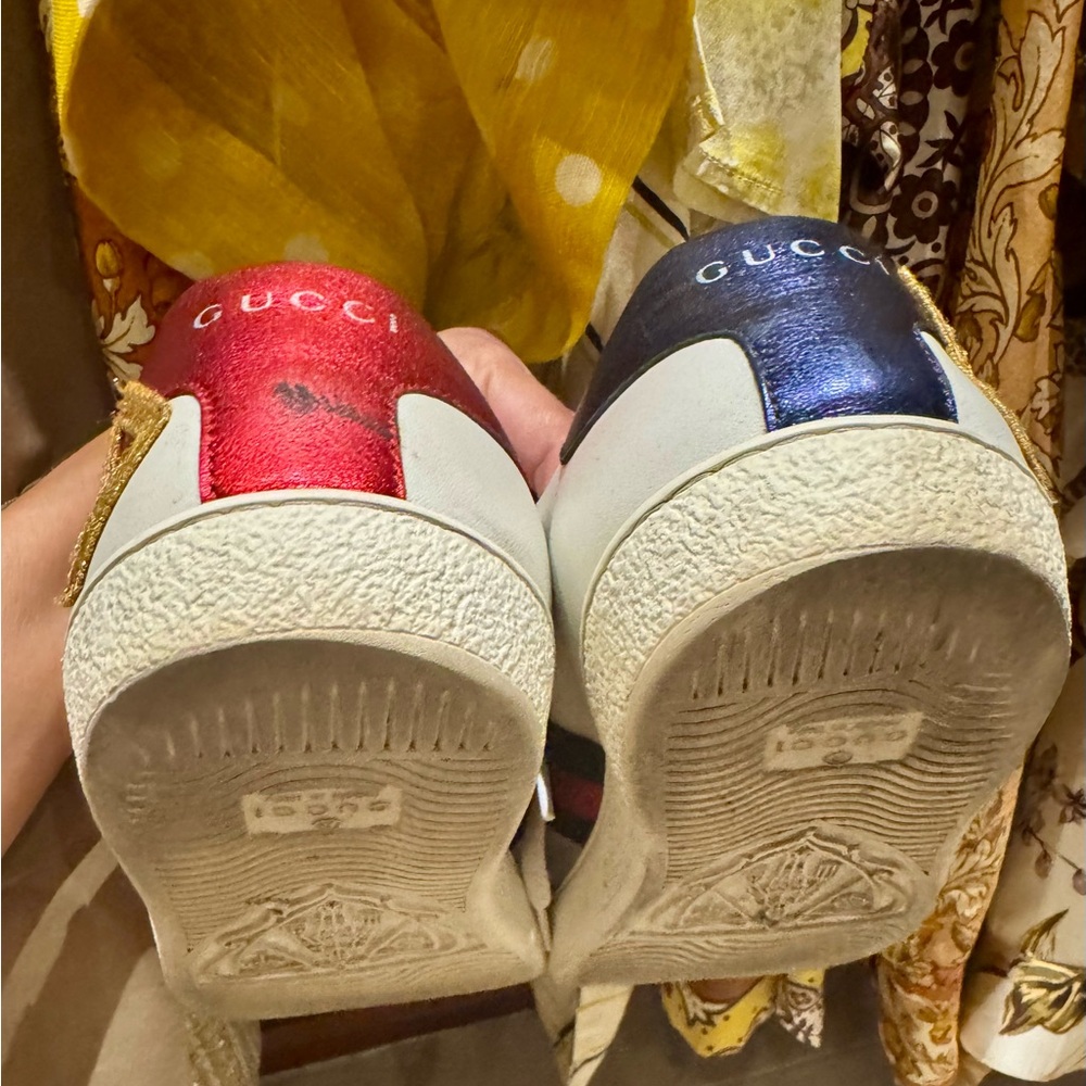 Gucci Women's White and Gold Sneakers - Picture 15 of 15